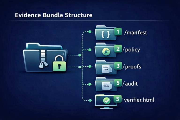 Diagram showing a clean path from a sheet to structured outputs and read-only verification.